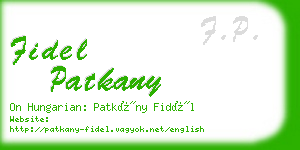 fidel patkany business card